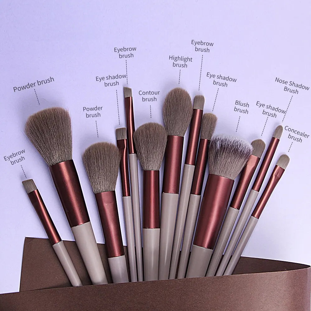 13 PCS Makeup Brushes Set Eye Shadow Foundation Women Cosmetic Brush Eyeshadow Blush Beauty Soft Make up Tools